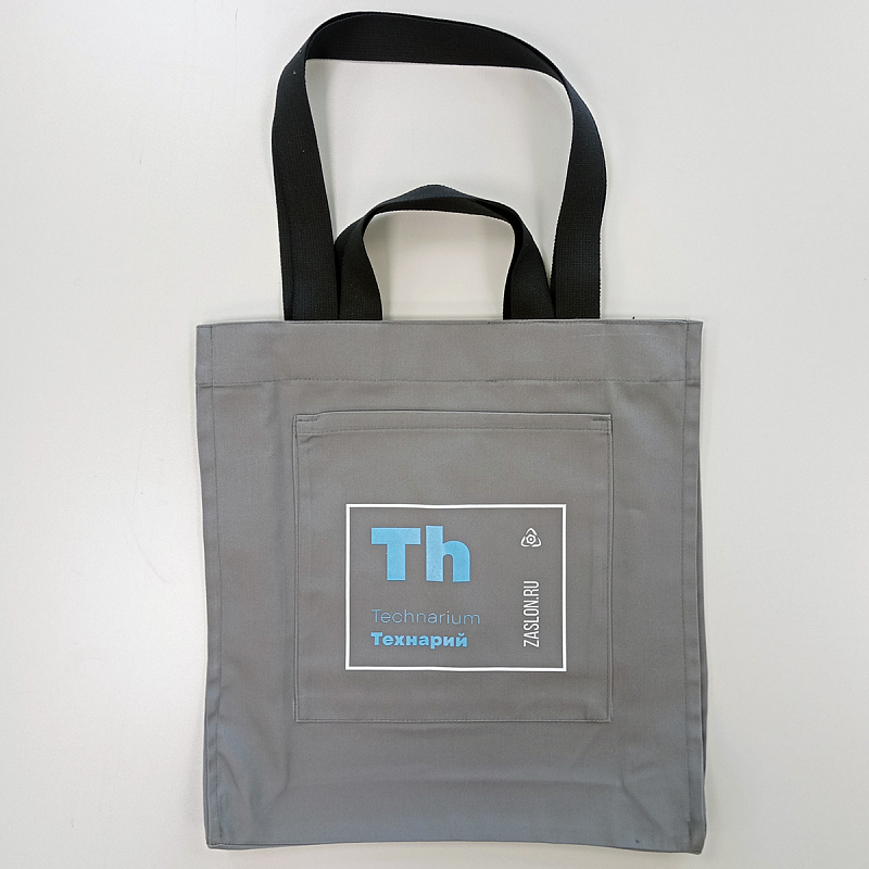 Сумка-шоппер с принтом серый