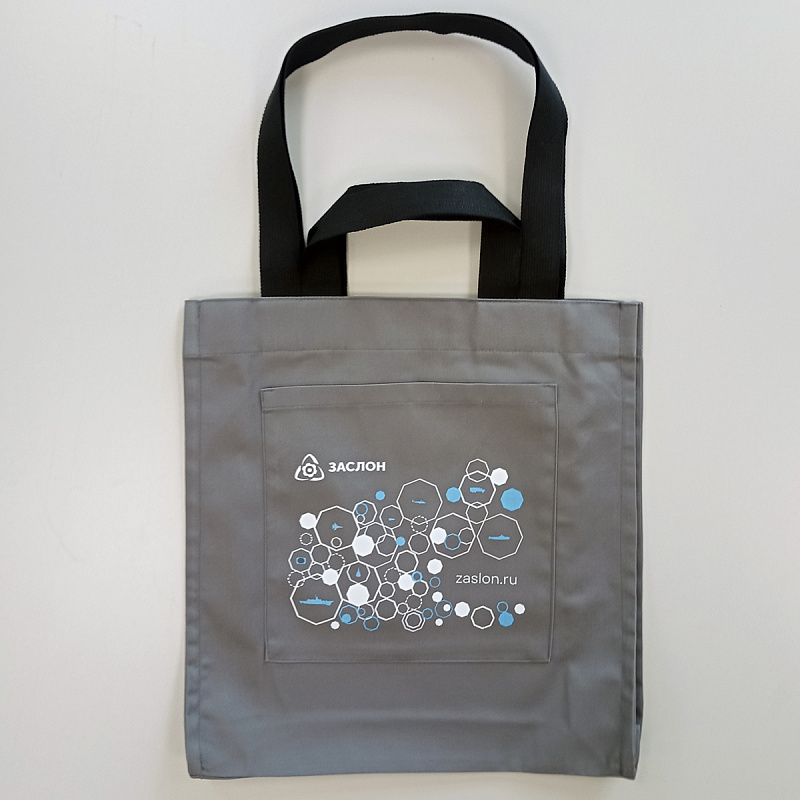 Сумка-шоппер с принтом серый